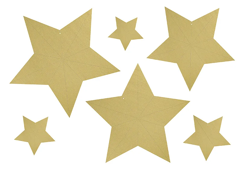 Decorazione Stelle Oro 6 pezzi