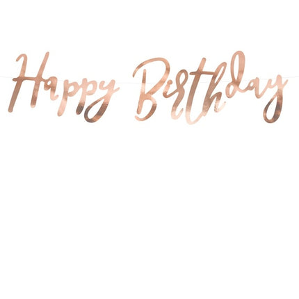 Ghirlanda di lettere di compleanno Happy Birthday Rose Gold 62 cm