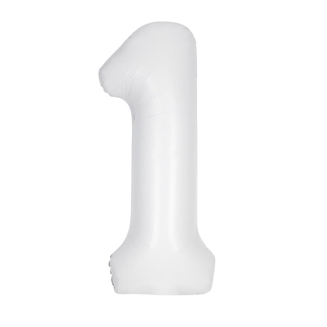 Palloncino bianco figura 1 anno opaco 86 cm