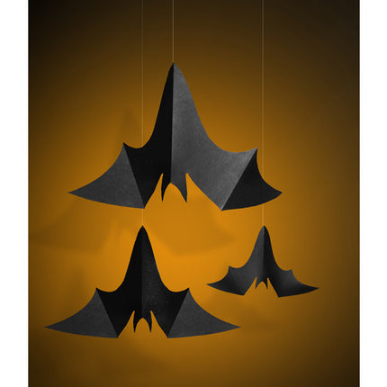 Set di pipistrelli per decorazioni appese di Halloween 31-47 cm 3 pezzi