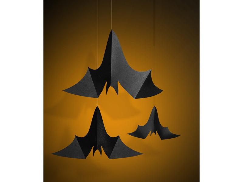 Set di pipistrelli per decorazioni appese di Halloween 31-47 cm 3 pezzi