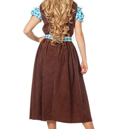 Abito Dirndl Blu Oktoberfest Donna Lungo