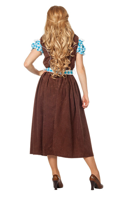 Abito Dirndl Blu Oktoberfest Donna Lungo