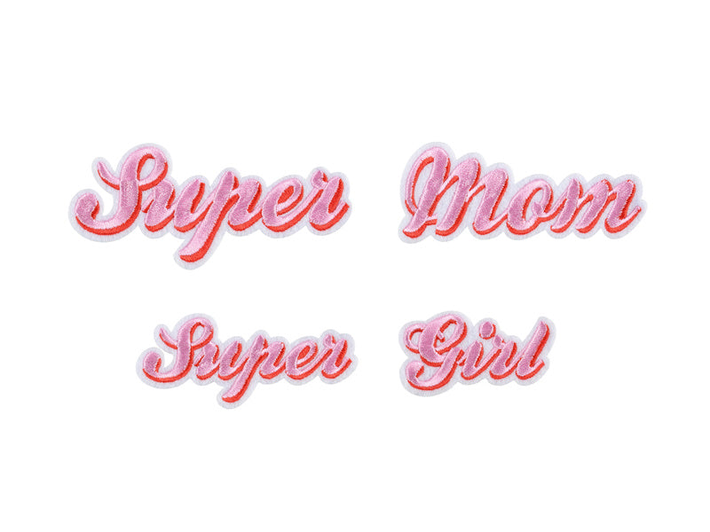 Emblema di ferro Supermom 2 pezzi