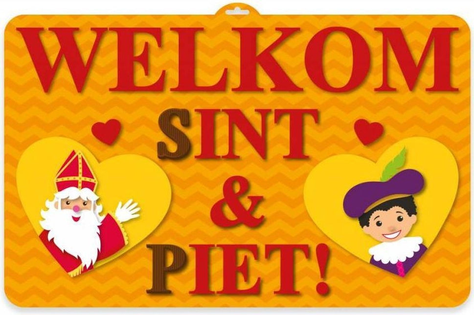 Cartello per porta Sint en Piet 58 cm