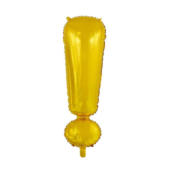 Palloncino in foil Punto esclamativo! Oro XL 102cm vuoto