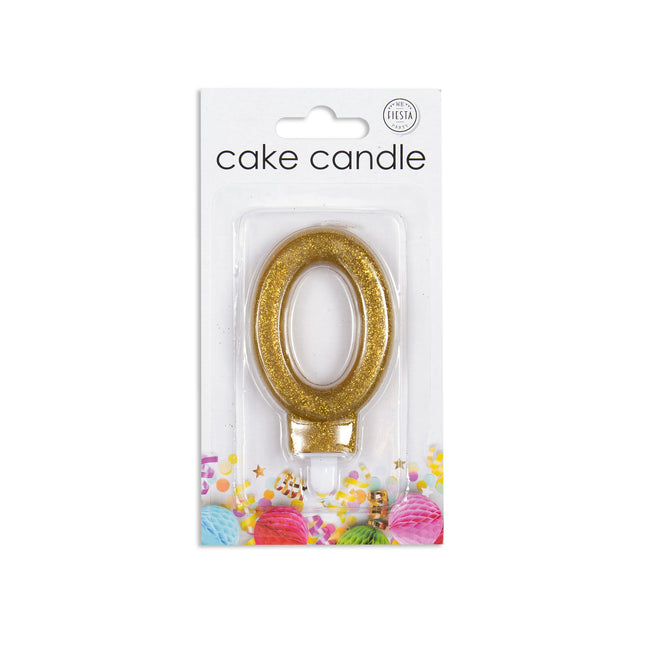 Candela 0 Anno Oro Glitter 7cm