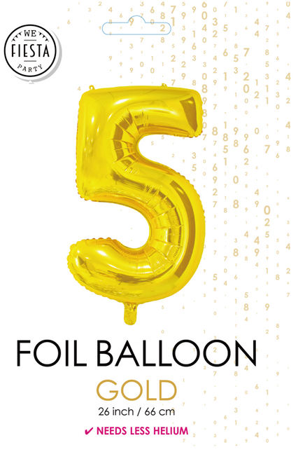 Pallone in foil Figura 5 Oro 66cm