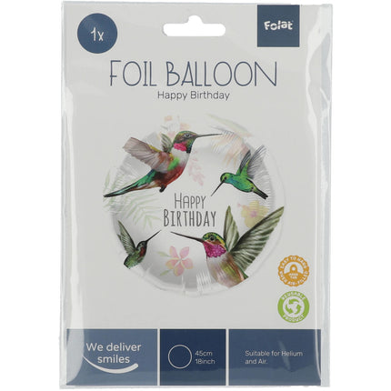 Palloncino ad elio Happy Birthday Bird vuoto 45 cm