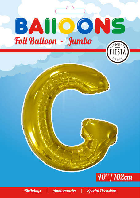 Palloncino in foil Lettera G Oro XL 102cm vuoto