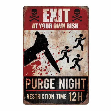 Decorazione da parete Halloween Purge Night Sign 36 cm