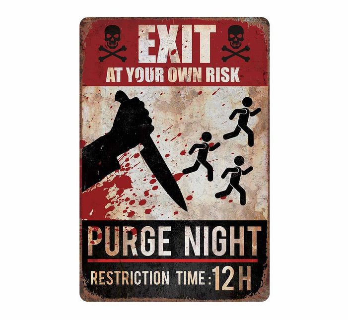 Decorazione da parete Halloween Purge Night Sign 36 cm