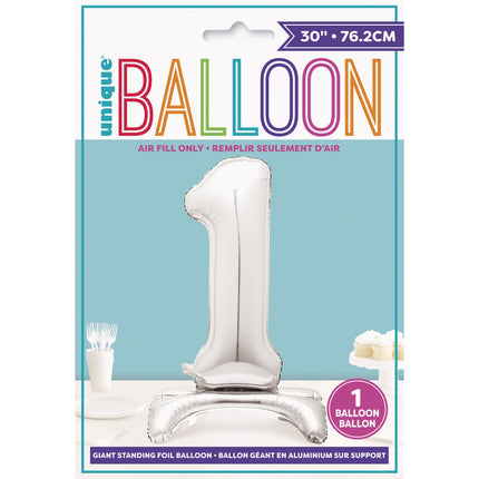 Palloncino in foil Figura 1 Argento Standard 76 cm