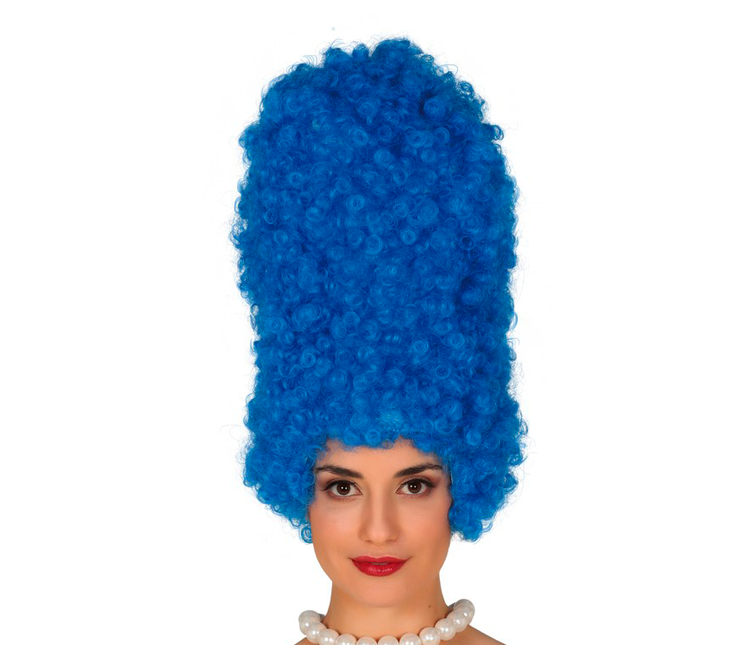 Parrucca Marge Simpson riccioli blu 40 cm