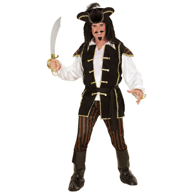 Costume da pirata nero oro uomo