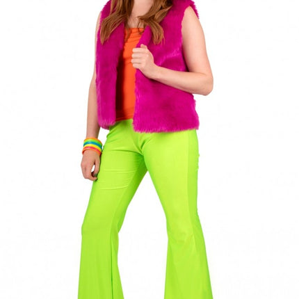 Pantaloni svasati verde neon