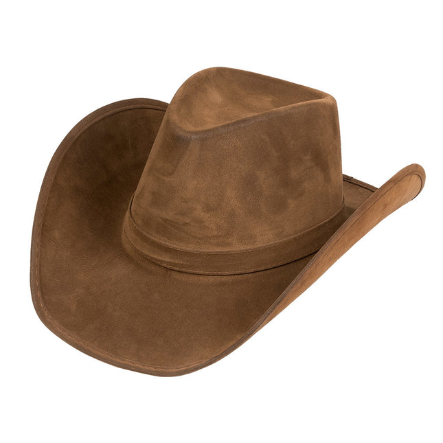 Cappello da cowboy in finta pelle marrone 43cm