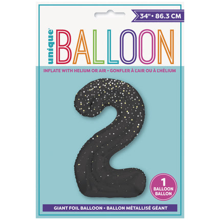 Palloncino figura 2 anni a pois neri 86 cm