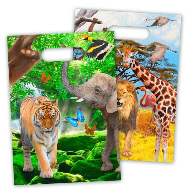 Sacchetti di condivisione Animali Safari 23cm 8pz