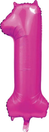 Palloncino Numero fucsia 1 anno lucido 86 cm