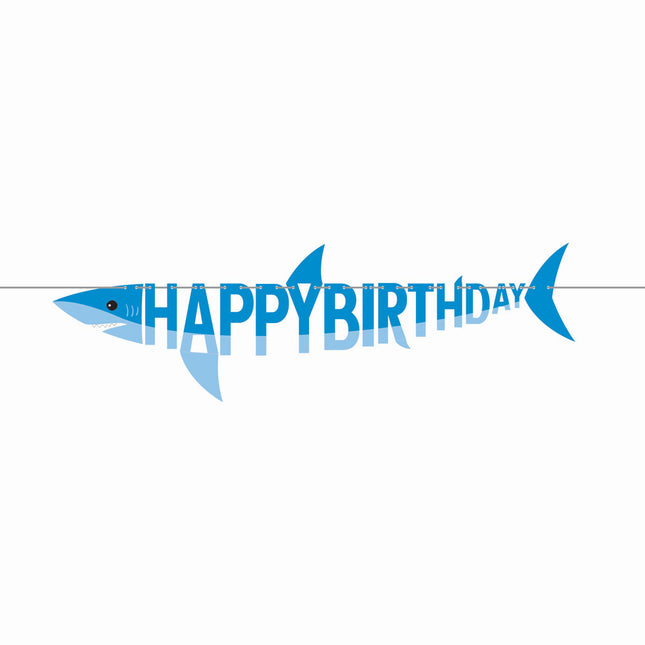 Ghirlanda di lettere Happy Birthday Shark 1,7 m