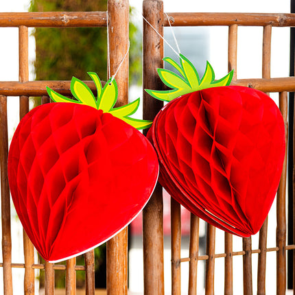 Carta a nido d'ape con fragole a doppia faccia 29 cm