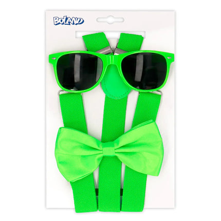 Set di accessori verde neon 3 pezzi