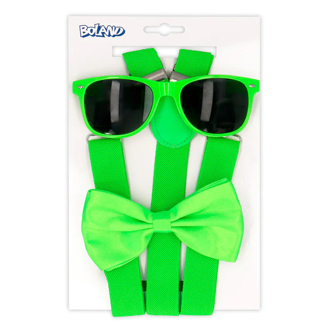 Set di accessori verde neon 3 pezzi