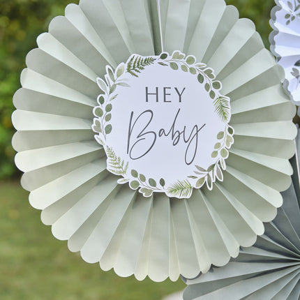 Ventagli di carta Hey Baby 10cm 4 pezzi