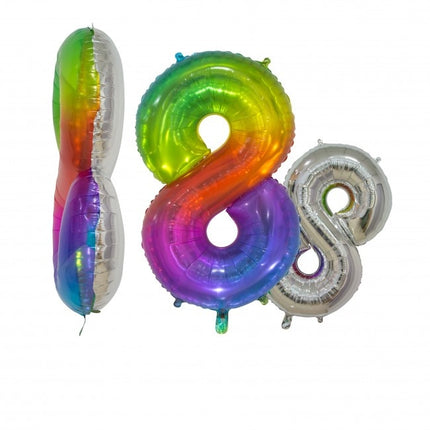 Pallone in foil Figura 8 Arcobaleno Trasparente 66cm