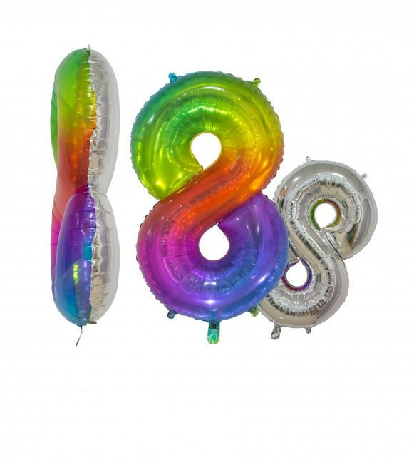 Pallone in foil Figura 8 Arcobaleno Trasparente 66cm