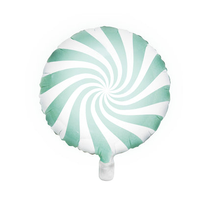 Palloncino ad elio verde menta a spirale 45 cm vuoto