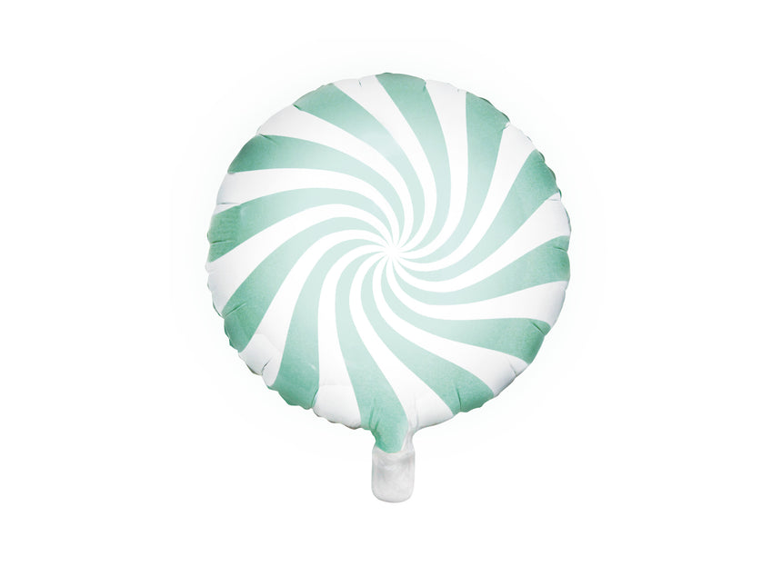 Palloncino ad elio verde menta a spirale 45 cm vuoto