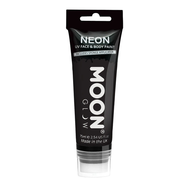 Moon Glow Neon UV Face Paint con applicatore a spugna nero 75ml