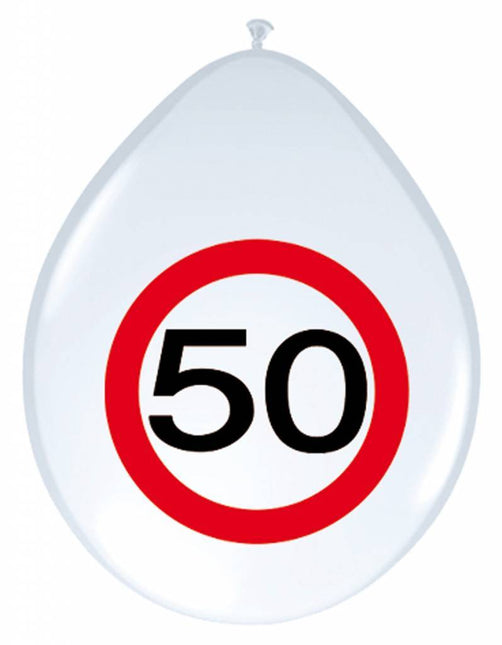 Palloncini 50 anni Segno del traffico 30cm 8pz