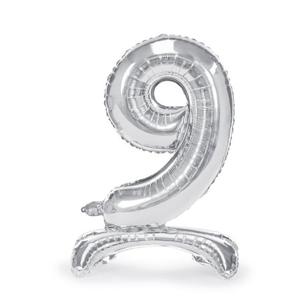 Palloncino Foil Figura 9 Silver Standard Vuoto 70cm