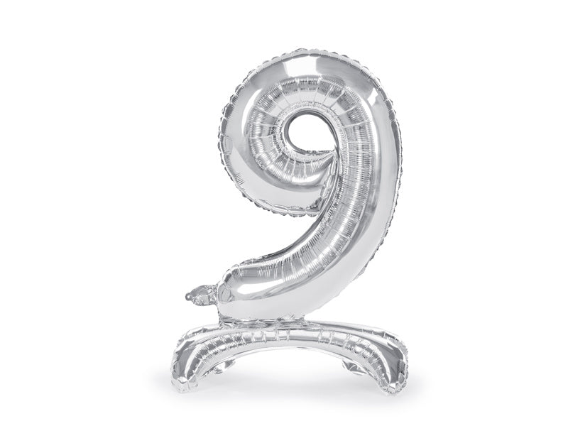 Palloncino Foil Figura 9 Silver Standard Vuoto 70cm