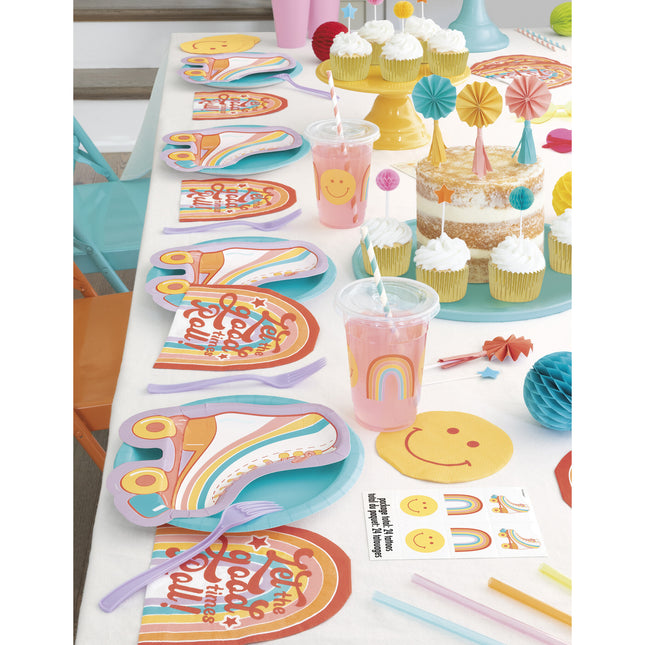 Toppers per cupcake colorati Mini ventaglio con nappe 8 pezzi