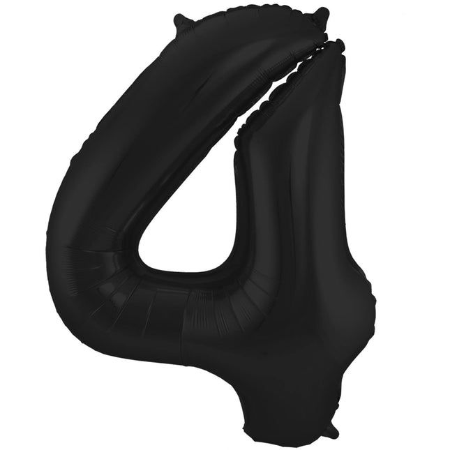 Pallone in foil Figura 4 Nero Opaco XL 86cm vuoto