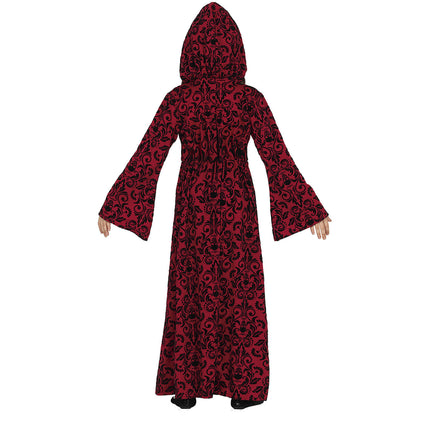 Costume da strega di Halloween da ragazza rosso