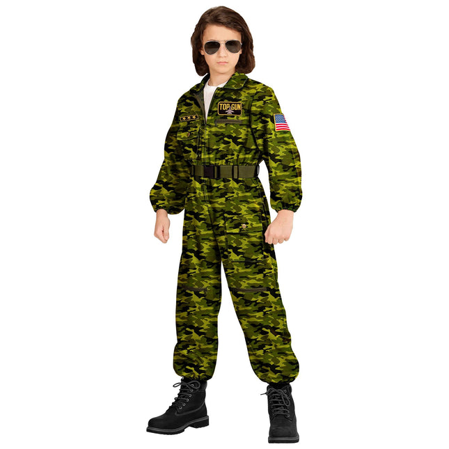 Costume da Pilota Verde Bambino Jet Fighter