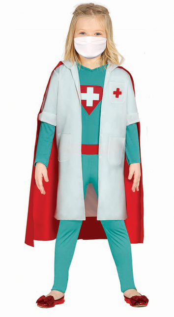 Costume da medico supereroina bambino