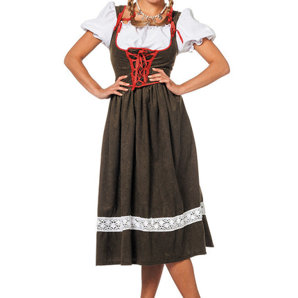 Abito Dirndl Oktoberfest lungo verde