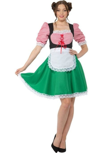 Abito Dirndl Oktoberfest Rosso Verde