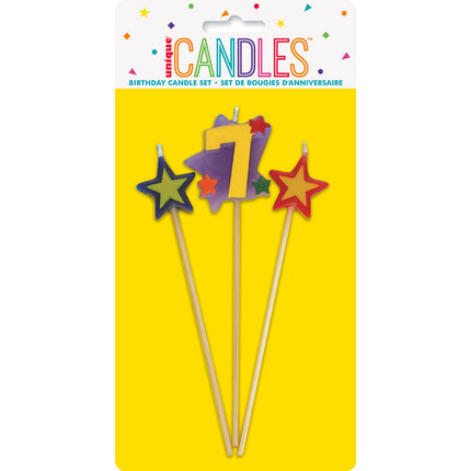 Set di candele 7 Years Stars 26cm 3pcs