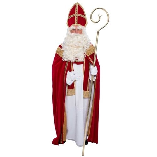 Abito di Sinterklaas in cotone e velluto di lusso 4 pezzi