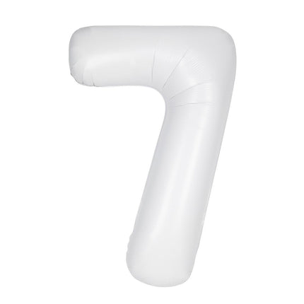 Palloncino bianco a forma di figura 7 anni opaco 86 cm