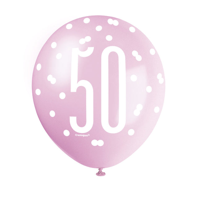 Palloncini 50 anni a pois 30cm 6pz