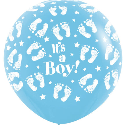 Palloncini It's a Boy Impronta di piede Azzurro 039 91cm 2 pezzi