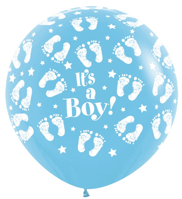 Palloncini It's a Boy Impronta di piede Azzurro 039 91cm 2 pezzi